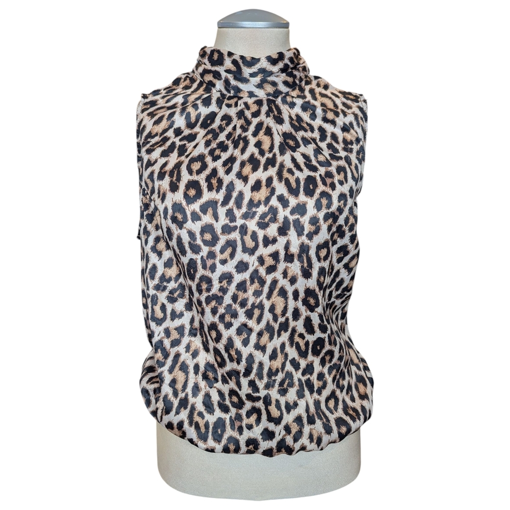 F&F Animal Print High Neck Blouse
